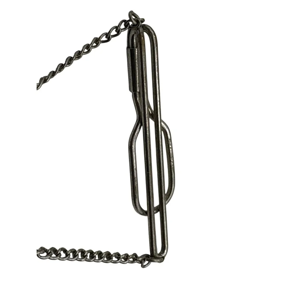 Vintage Tie Bar Clip Enamel‎ Swordfish Silver Tone Dangle Chain Nautical Fish